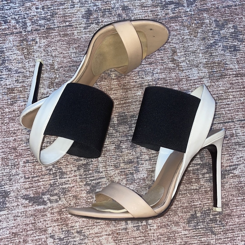 Vince Colorblock Heels - Black, Tan and White